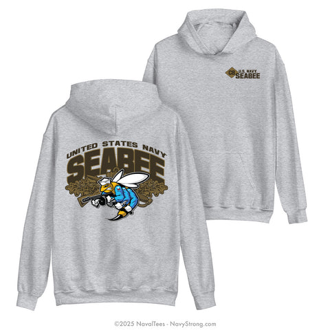 "Seabee Combat" Hooded Sweatshirt | Grey