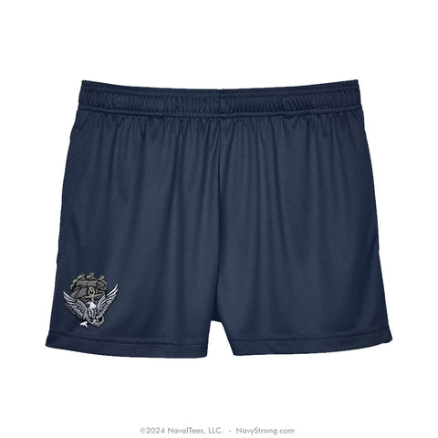 "Embroidered ACE" Ladies Performance Shorts - Navy