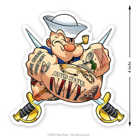 "Tattooed Popeye" | 4 inch Vinyl Decal