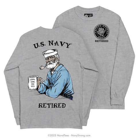 "Long Time, No Sea" Long Sleeve Tee - Grey