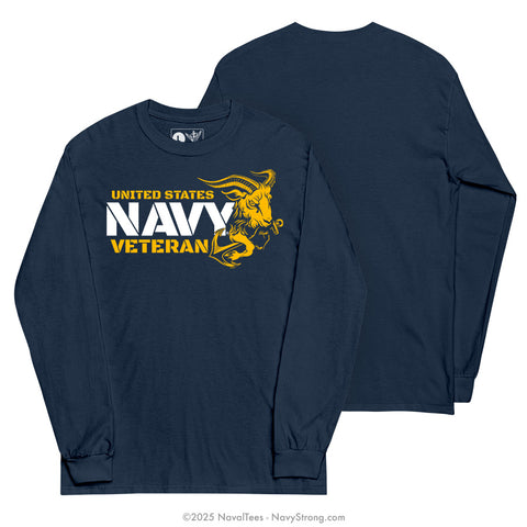 "Navy Veteran Ram" Long Sleeve Tee | Navy