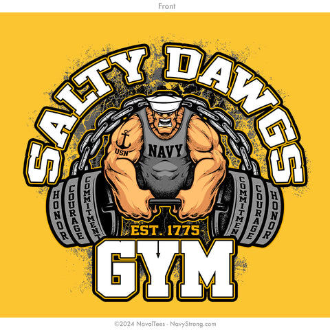 "Salty Dawg Gym" Crewneck Sweatshirt | Gold