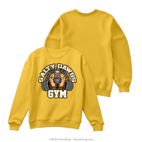 "Salty Dawg Gym" Crewneck Sweatshirt | Gold