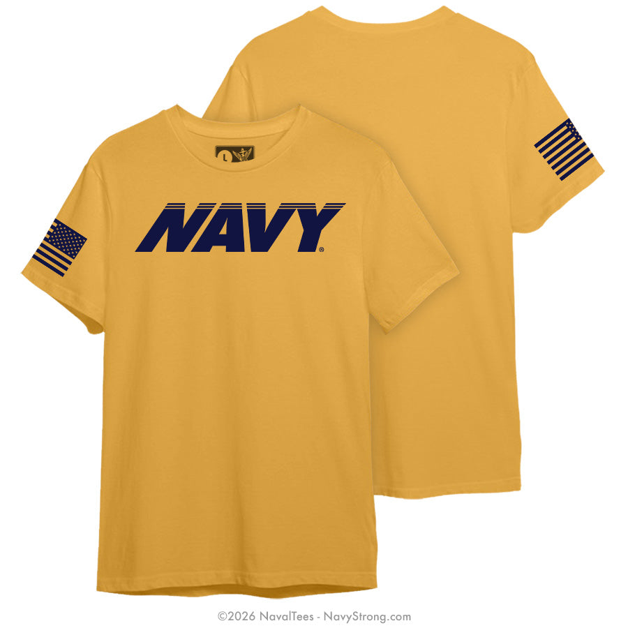 "Athletic Navy" Tee | Gold