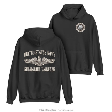 "Submarine Warfare" Hooded Sweatshirt | Black