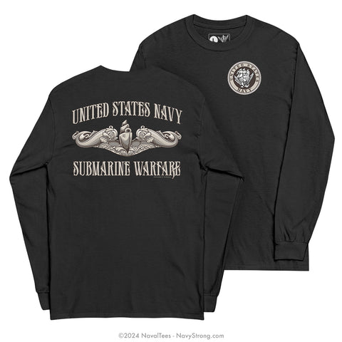 "Submarine Warfare" Long Sleeve Tee | Black