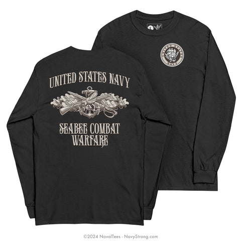 "Seabee Combat Warfare" Long Sleeve Tee | Black