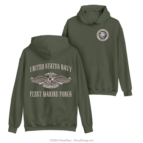 "Fleet Marine Force" Hooded Sweatshirt | Military Green