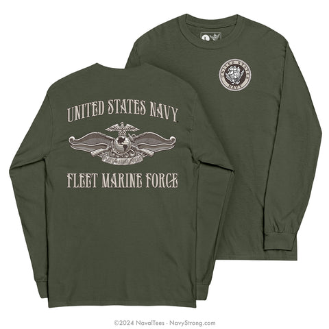 "Fleet Marine Force" Long Sleeve Tee | Military Green