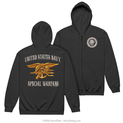 "Special Warfare" Zippered Hoodie | Black