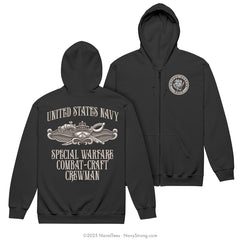 "Special Warfare Combat Crewmen" Zippered Hoodie | Black