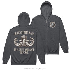 "Explosive Ordnance Disposal" Zippered Hoodie | Dark Heather