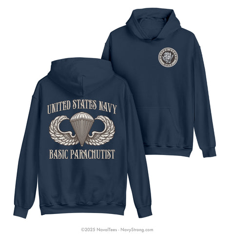 "Basic Parachutist" Hooded Sweatshirt | Navy