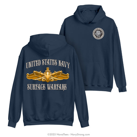 "Naval Officer Surface Warfare" Hooded Sweatshirt | Navy