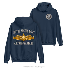 "Naval Officer Surface Warfare" Hooded Sweatshirt | Navy