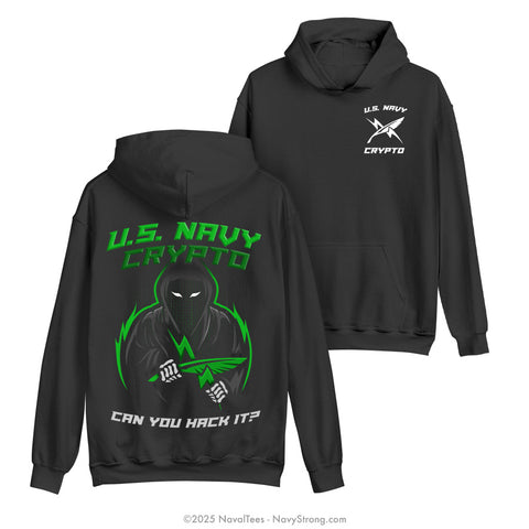 "CRYPTO" Hooded Sweatshirt | Black