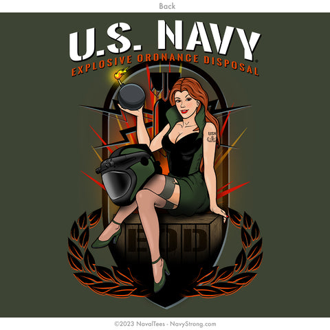 "EOD Pinup" Long Sleeve Tee | Military Green