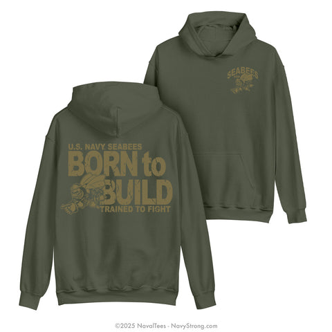 "Born 2 Build" Hooded Sweatshirt | Military Green