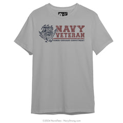 "Navy Veteran" Distressed Tee - Grey