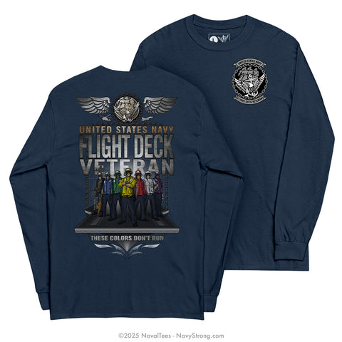 "Flight Deck Veteran" Long Sleeve Tee | Navy