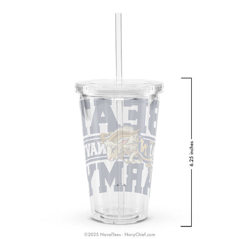 "ARMY NAVY Game" - 16oz Clear Plastic Tumbler
