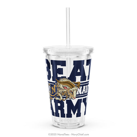 "ARMY NAVY Game" - 16oz Clear Plastic Tumbler