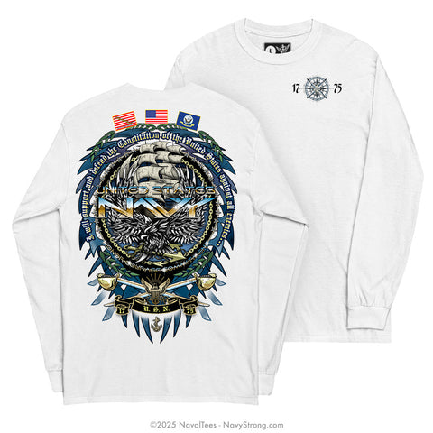 "Support & Defend" Long Sleeve Tee | White
