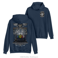 "Flight Deck Veteran" Hooded Sweatshirt | Navy