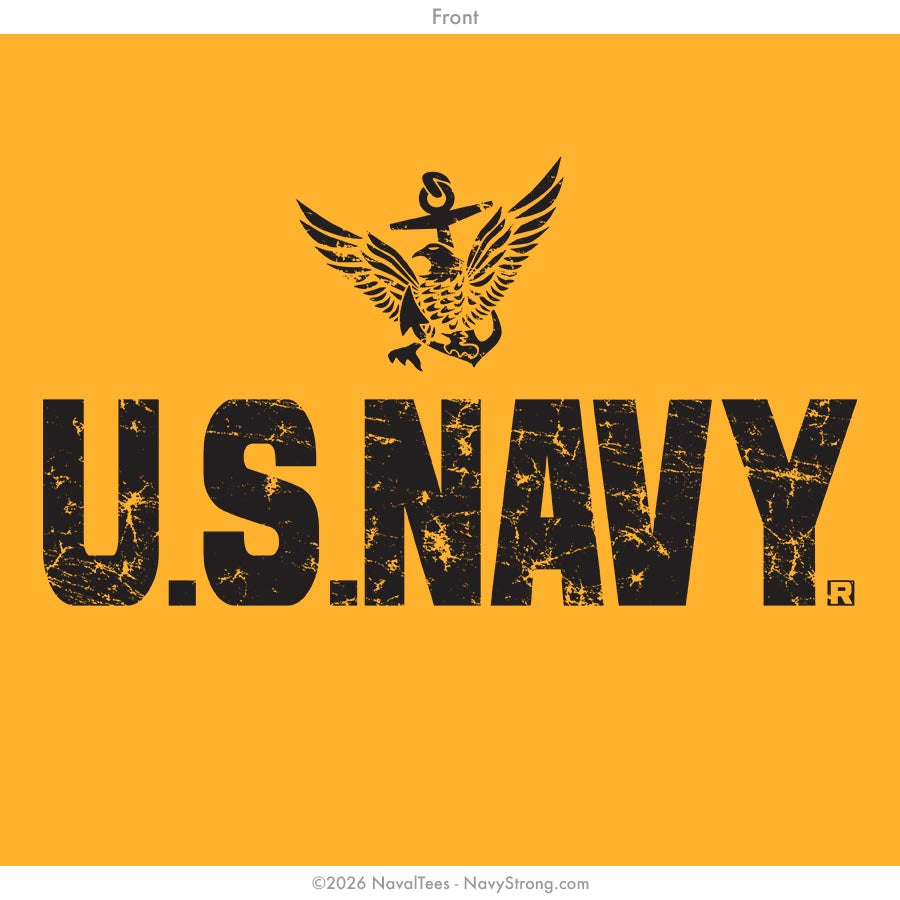 "Distressed Black" Tee | Gold