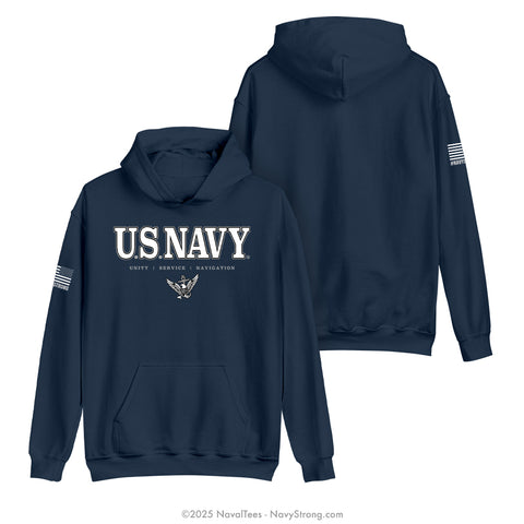 "Unity Service Navigation" Hooded Sweatshirt | Navy