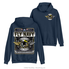 "Aviation Wings" Hooded Sweatshirt | Navy