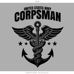 "USN Corpsman Serpent" Long Sleeve Tee | Grey