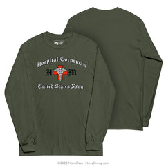 "Hospital Corpsman" Long Sleeve Tee | Military Green