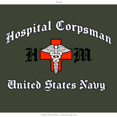 "Hospital Corpsman" Hooded Sweatshirt | Military Green