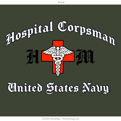 "Hospital Corpsman" Long Sleeve Tee | Military Green