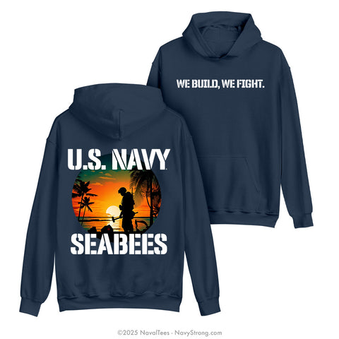 "We Build, We Fight." Hooded Sweatshirt | Navy