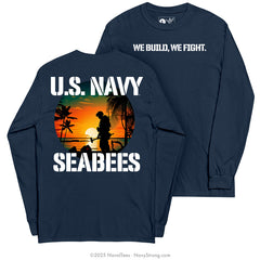 "We Build, We Fight." Long Sleeve Tee | Navy