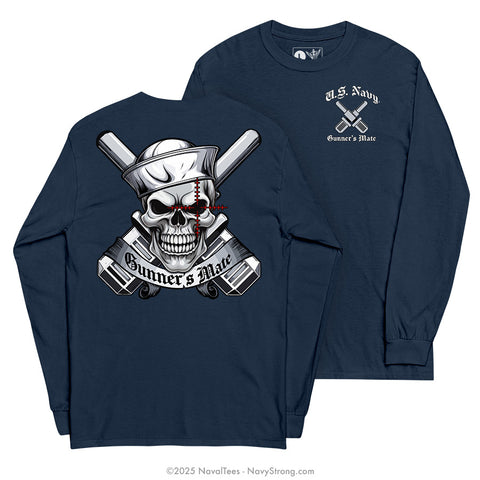"Gunner Skull" Long Sleeve Tee | Navy