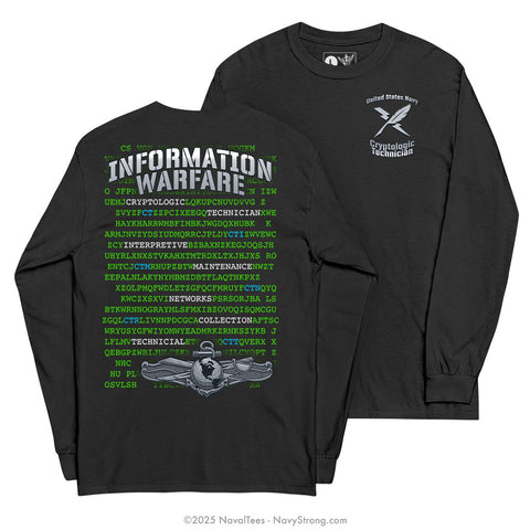 "Cryptologic Technician" Long Sleeve Tee | Black