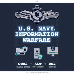 "CTRL + ALT + DEL" Long Sleeve Tee | Navy