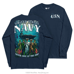 "Ghost Ship" Long Sleeve Tee | Navy