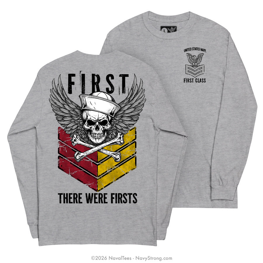 "First Skull" Long Sleeve Tee | Grey