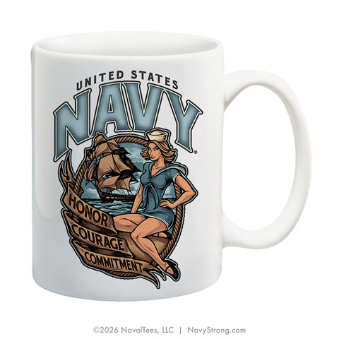 "USN Pinup" | 15 oz Coffee Mug