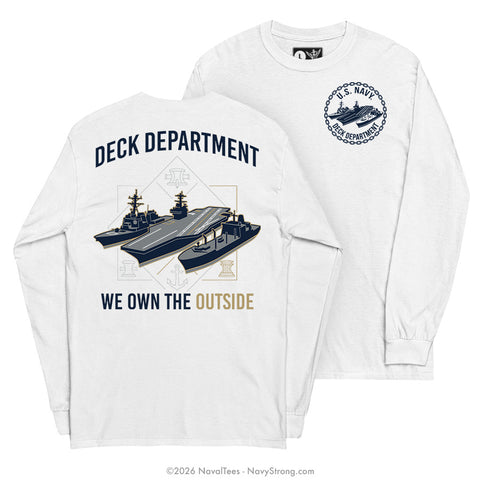 "Deck Department" Long Sleeve Tee | White