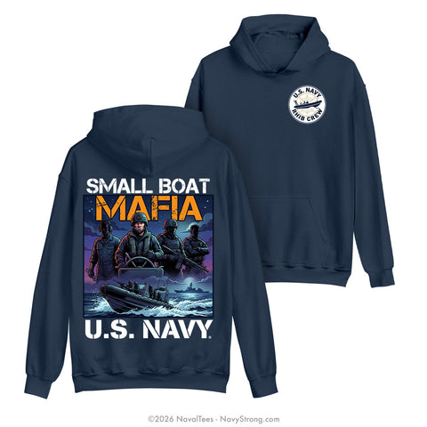 "Small Boat Mafia" Hooded Sweatshirt | Navy