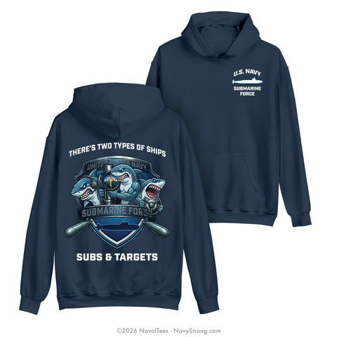 "Subs & Targets" Hooded Sweatshirt | Navy