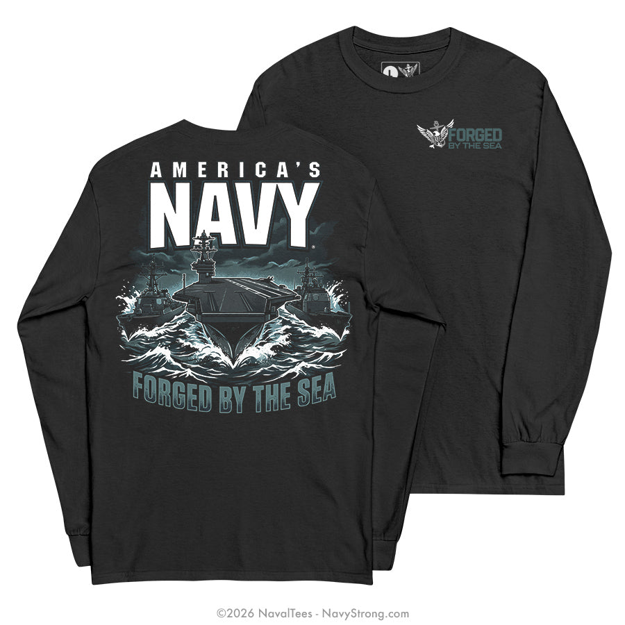 "Forged by the Sea" Long Sleeve Tee | Black