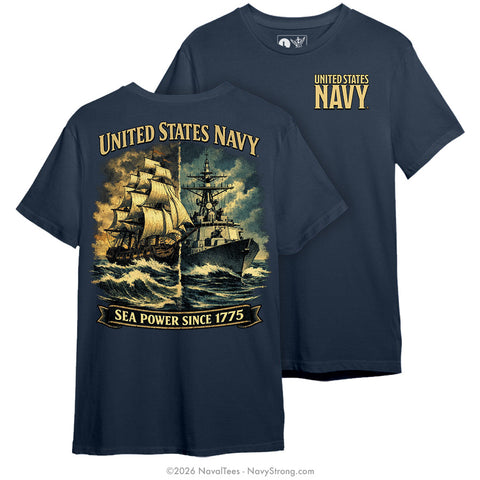 "Sea Power" Tee | Navy