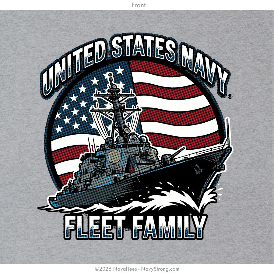 "Fleet Family" Hooded Sweatshirt | Grey