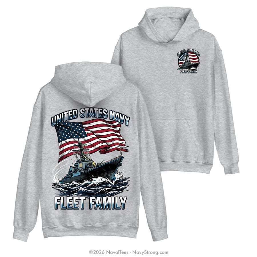 "Fleet Family" Hooded Sweatshirt | Grey